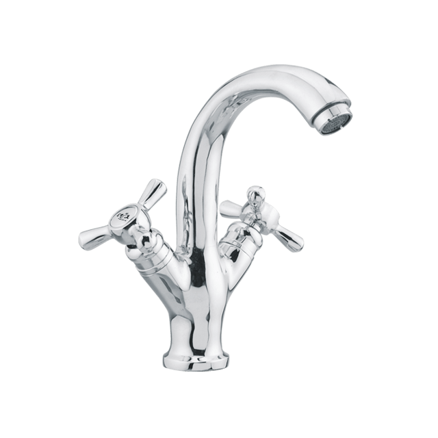 Via Chrome Two-handle Low Arc Bathroom Faucet