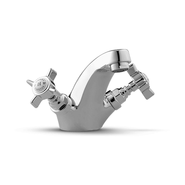 Via Chrome Two-handle Low Arc Bathroom Faucet